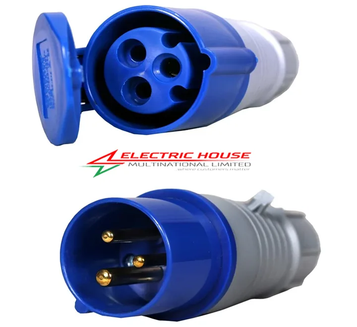 32A 3 Pin Industrial Plug and Socket 2P+E 250V 50/60Hz IP44