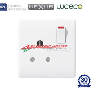 BG White Molded 15A Single Socket