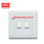 MK Electric Slimline Plus S8872 WHI 2 way 2 gang 10A Switch