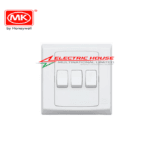 MK Electric Slimline Plus S8873 WHI 2 way 3 gang 10A Switch