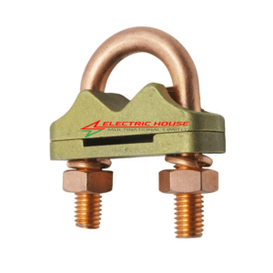 Copper U Bolt Earth Tape to Earth Rod Clamp
