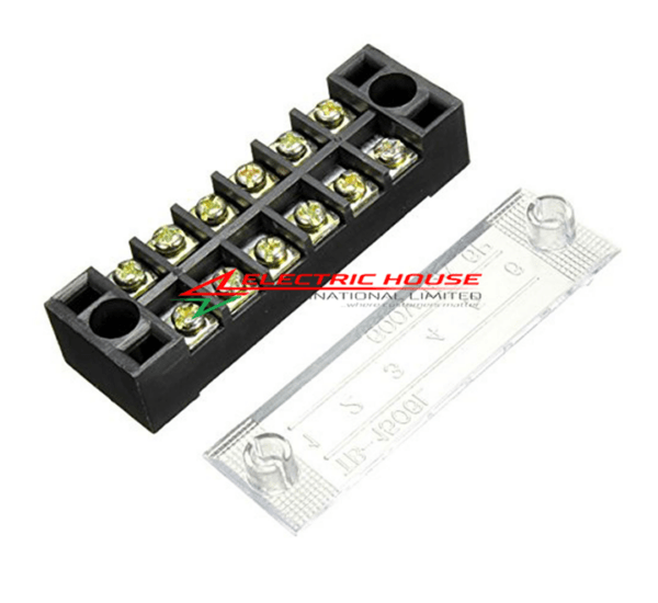 25A 6 Point Dual Screw Terminal Blocks Strip Connector 600V
