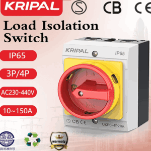 Isolator Switch Dis connectors Enclosed Waterproof 4 Pole IP65
